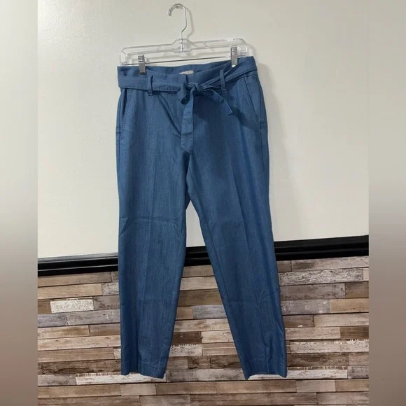 LOFT Blue Petite Tie-Waist Pants Size 4 Petite - Picture 2 of 6